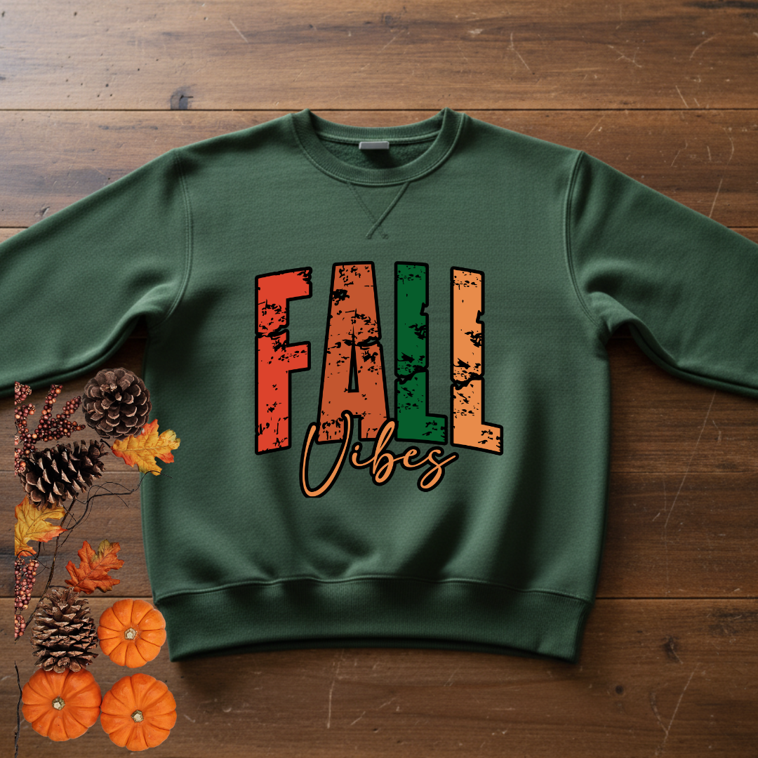 Fall Vibes Sweatshirt – Retro Autumn Graphic Pullover