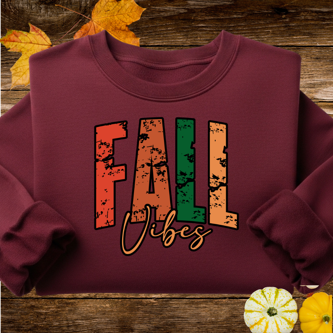 Fall Vibes Sweatshirt – Retro Autumn Graphic Pullover