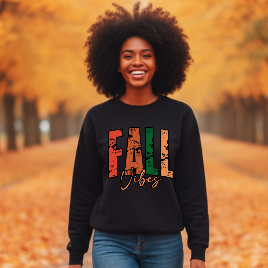 Fall Vibes Sweatshirt – Retro Autumn Graphic Pullover