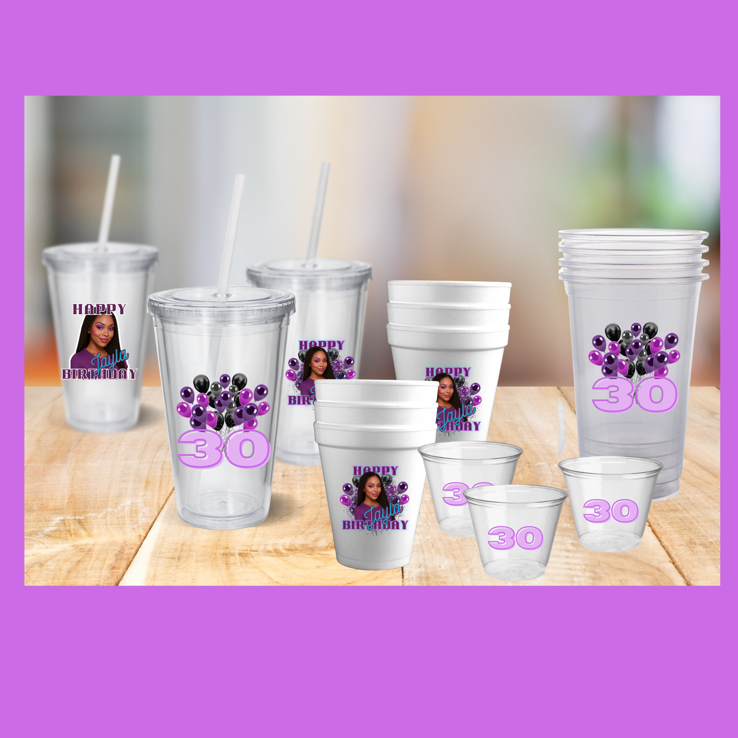 Nia Collection Personalized Party Packs | Glow Up, Golden Hour, Shine & Celebrate, VIP