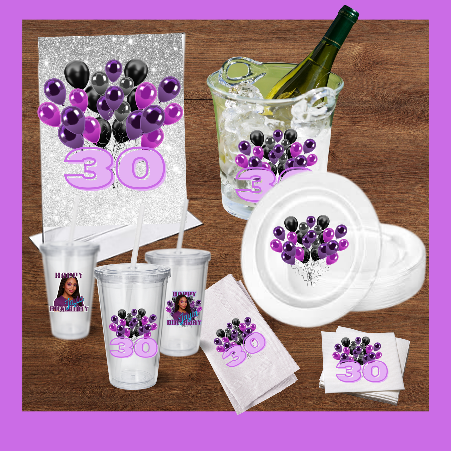 Nia Collection Personalized Party Packs | Glow Up, Golden Hour, Shine & Celebrate, VIP