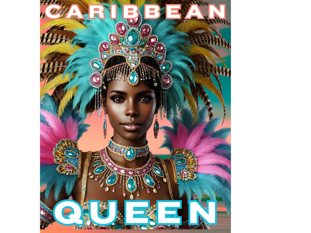 West Indian Carnival Queen T-Shirt – Caribbean Festival & Parade Costume-Inspired Tee for Year-Round Cultural Celebrations