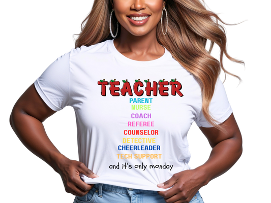 Teacher Life Multi-Role T-Shirt – Funny Teacher Appreciation Shirt for Women & Men – Back to School Teacher Gift