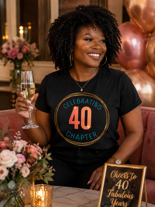 Celebrating My Chapter Birthday T-Shirt | Personalized Milestone Birthday Tee