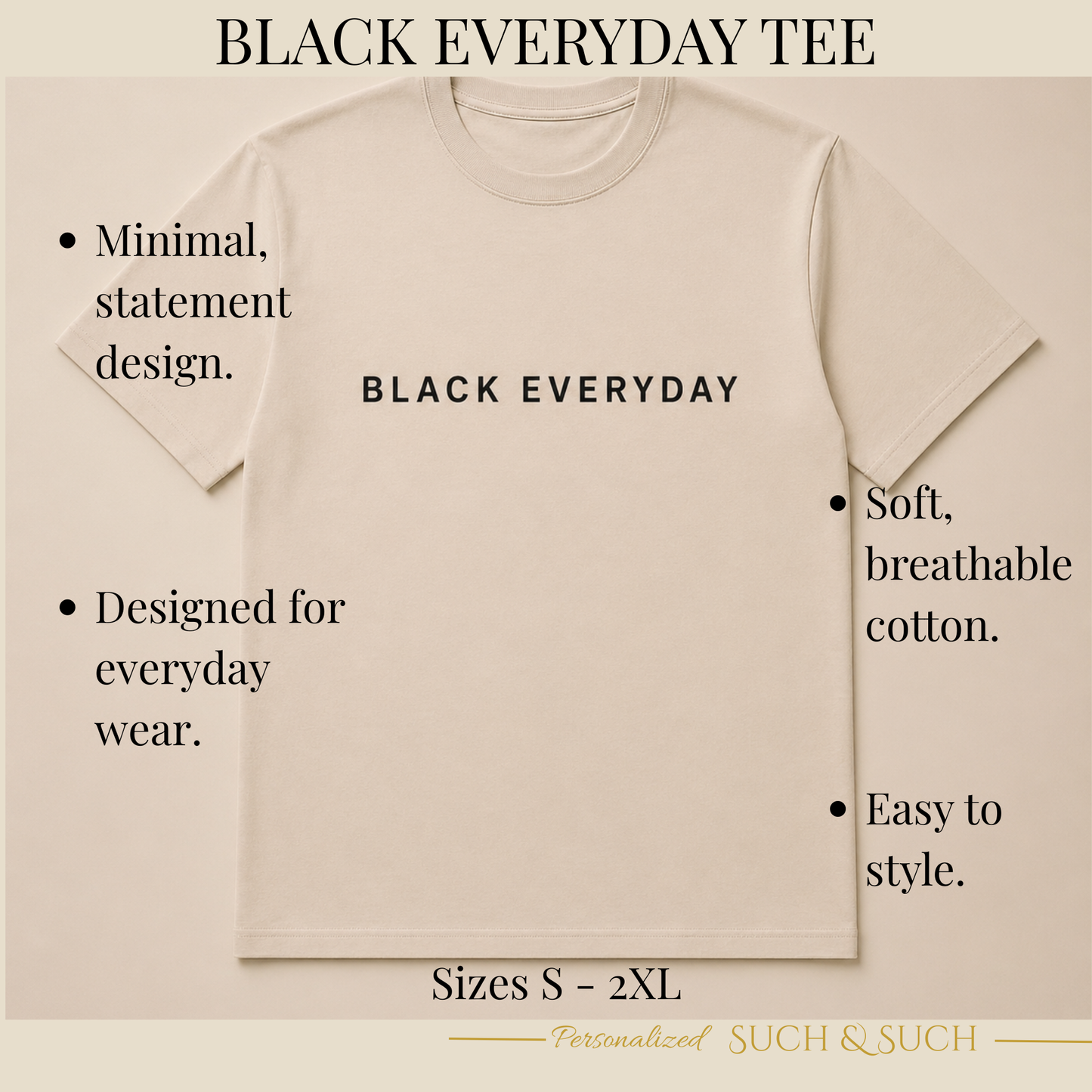 Black Everyday Minimal Statement T-Shirt | Empowerment Tee