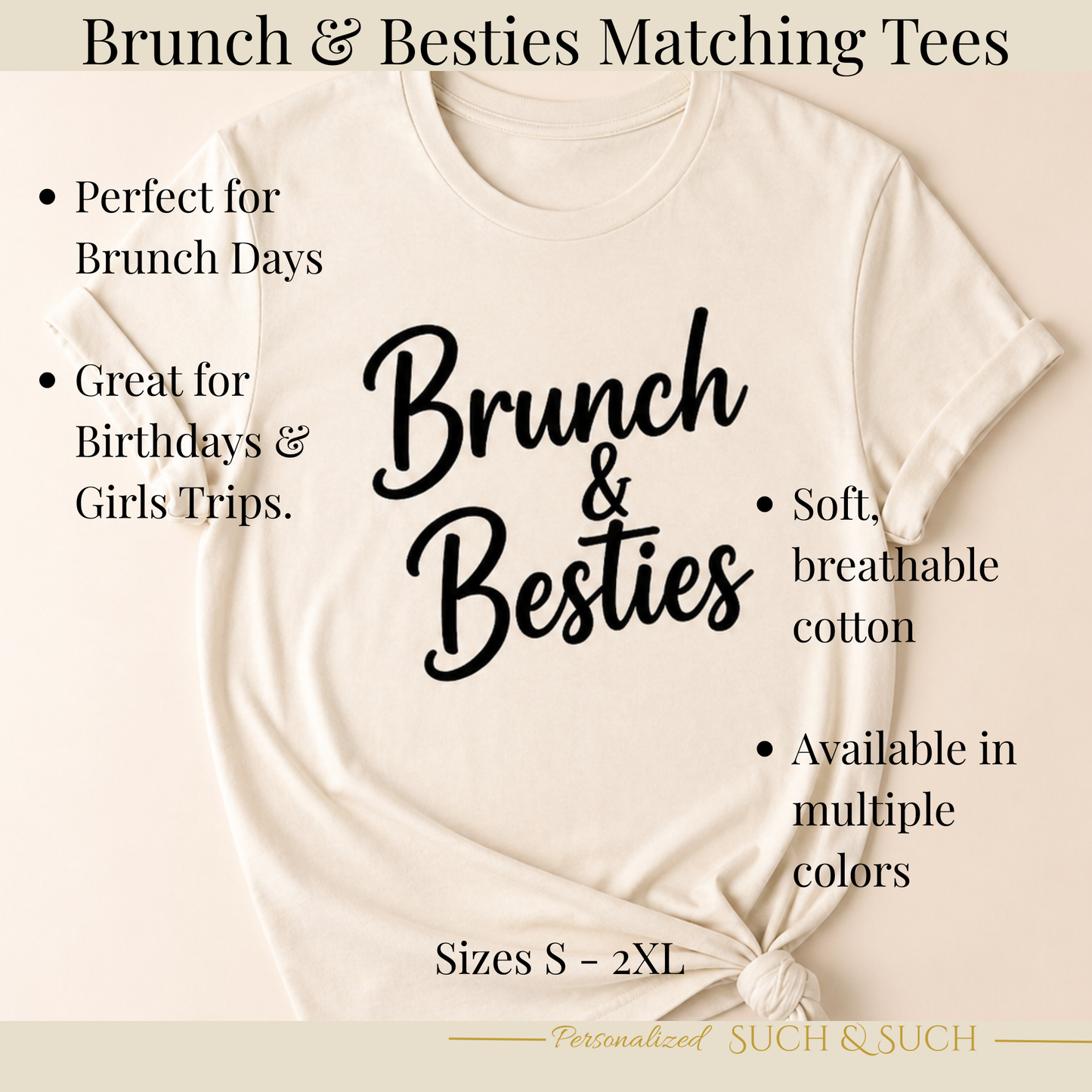 Brunch & Besties  T-Shirts | Girls Brunch Outfit