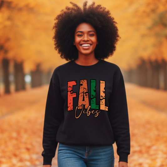 Fall Vibes Sweatshirt – Retro Autumn Graphic Pullover
