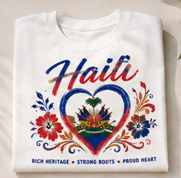 Haiti Heritage T-Shirt | Rich Heritage, Strong Roots, Proud Heart