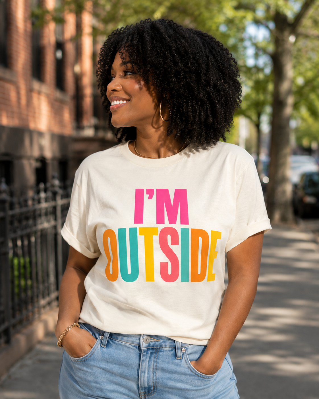 I'm Outside Statement T-Shirt | Women's Summer Graphic Tee |  Brunch, Vacation & Weekend Outfit