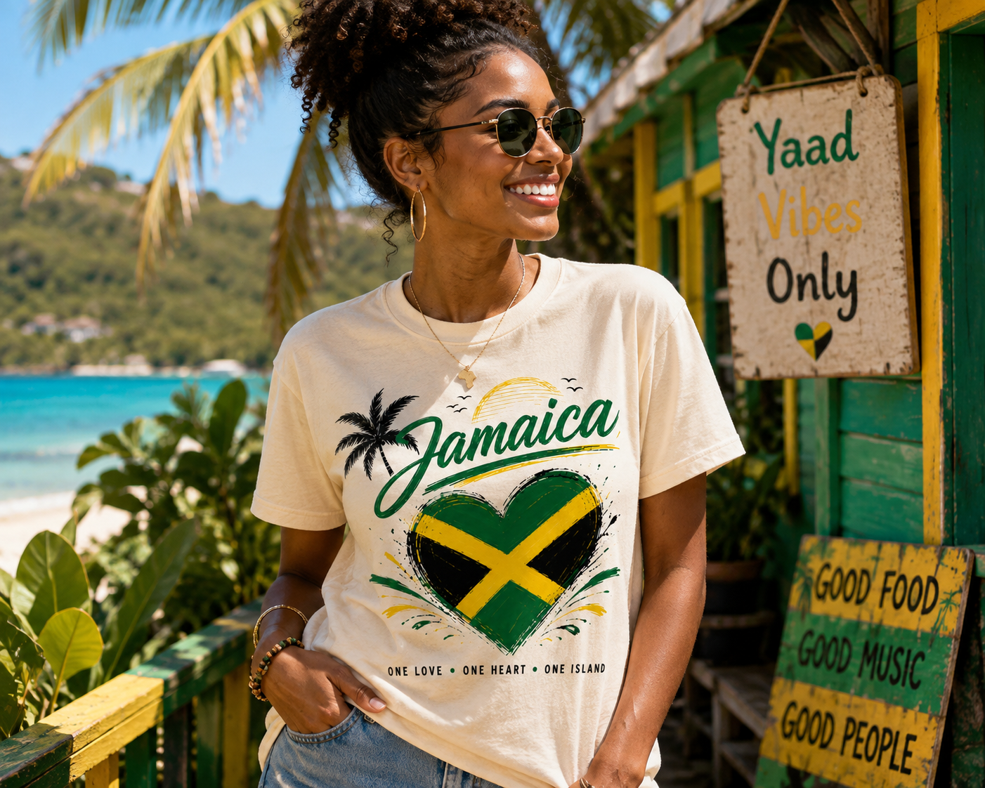 Jamaica Heritage T-Shirt | One Love, One Heart, One Island