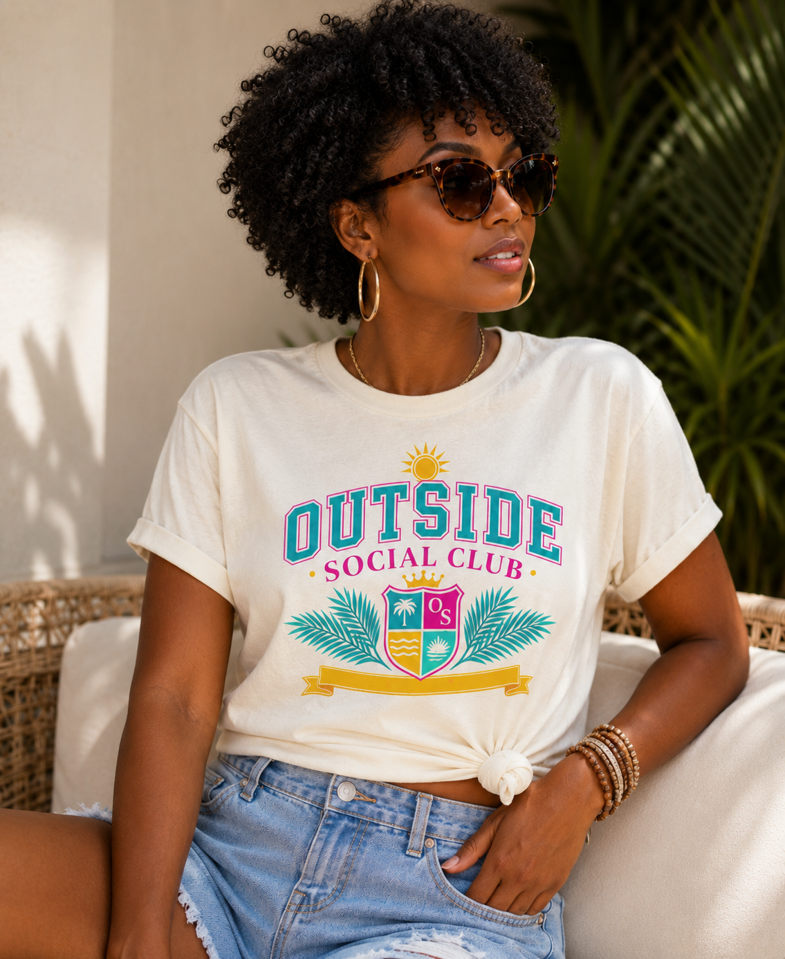 Outside Social Club™ Statement T-Shirt | Women's Summer Graphic Tee | Vacation & Weekend Outfit