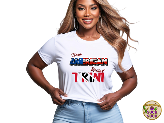 Born American, Raised Haitian | Jamaican | Trini  and More– West Indian Day Parade T-Shirt – Caribbean Pride Tee for Brooklyn NY Labor Day