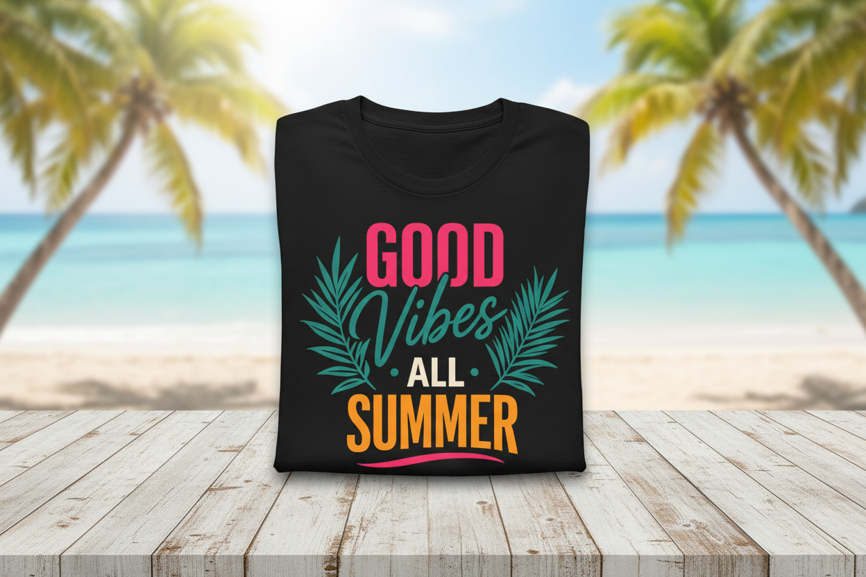 Black T-Shirt Flat Lay